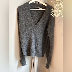 Tibi Alpaca V-Neck Sweater